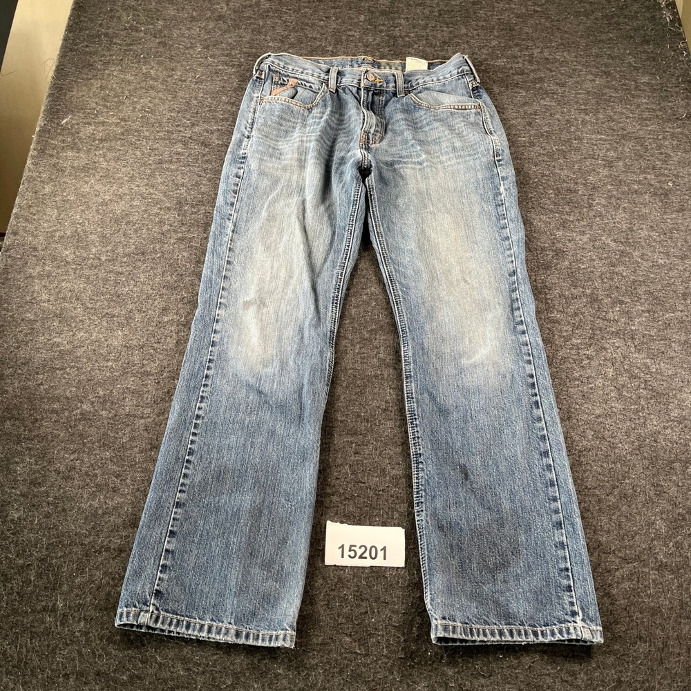 Ariat Jeans Mens 32x32 Blue Denim Cotton 5-Pockets Medium Wash Straight Leg